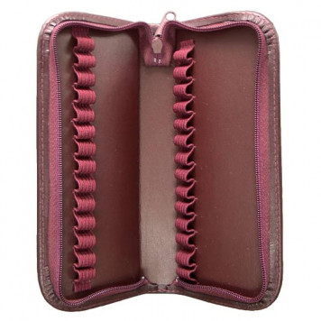 Lederetui leer für 28 Arz.,bordeaux-rot