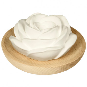 Duftstein Rose mit Holzteller